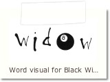 Word visual for Black Widow, a female billiard player.