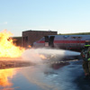 Training at the airport - I'm the one on the end of the hose