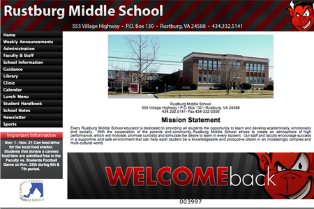 Featured Work: Rustburg Middle School Website